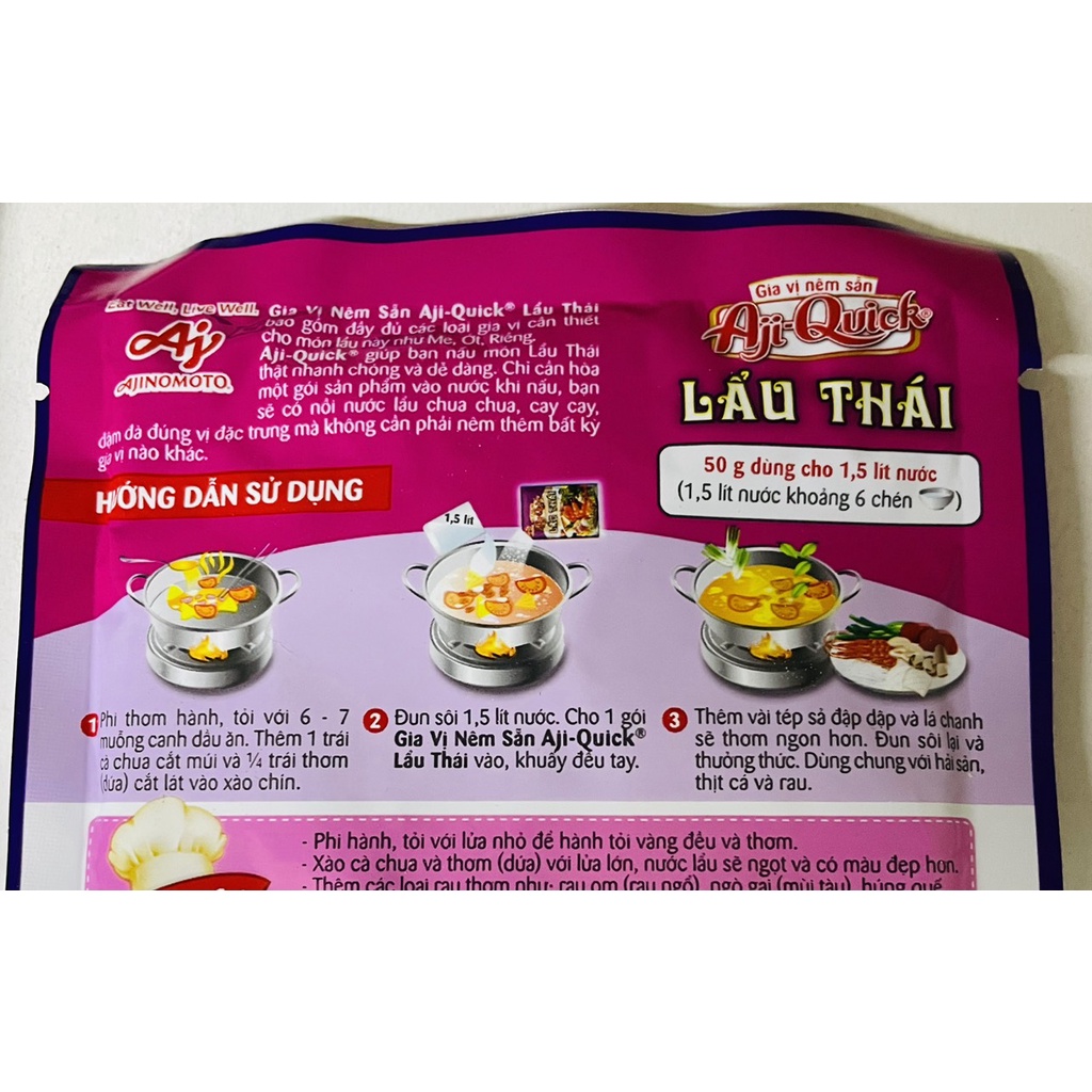 Combo 2 Gói Gia vị nêm sẵn lẩu Thái Aji-Quick gói 50g