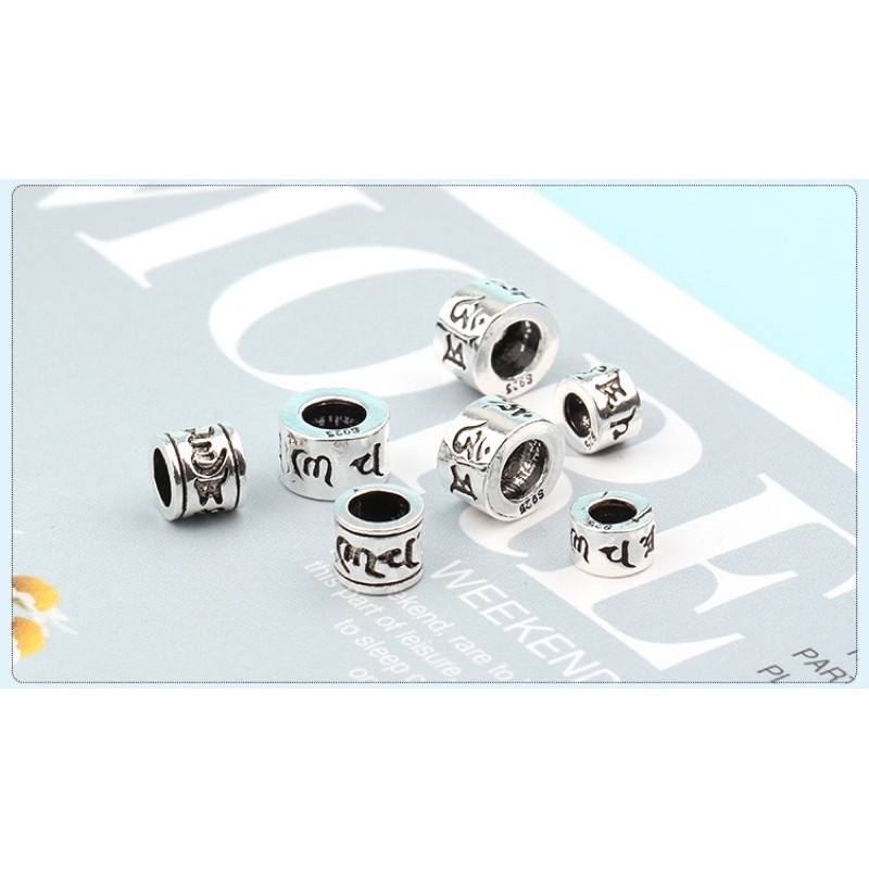 CHARM BẠC THÁI KHẮC OM MANI PADME HUM