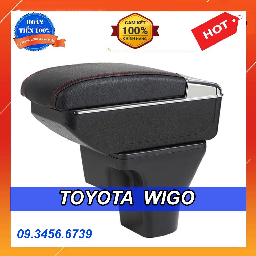 Hộp Tỳ Tay,. Bệ Tỳ Tay Xe Toyota Wigo 2018 đến 2021 Màu Đen ,Có cổng USB tiện lợi lắp đặt dễ dàng M02