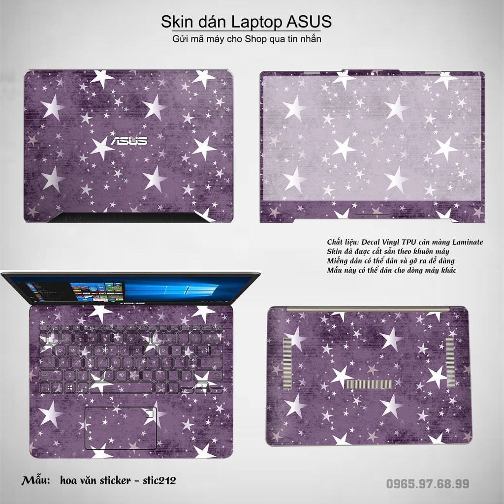 Skin dán Laptop Asus in hình Hoa văn sticker _nhiều mẫu 34 (inbox mã máy cho Shop)