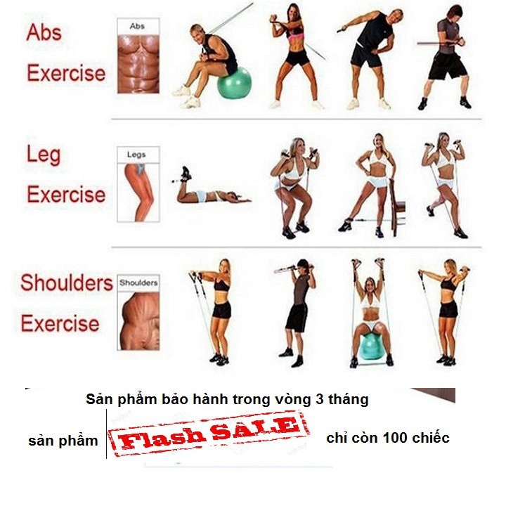 bộ dây ngũ sắc tập gym, thể dục, thể thao tại nhà hàng chính hãng bảo hành 3 tháng beauty body