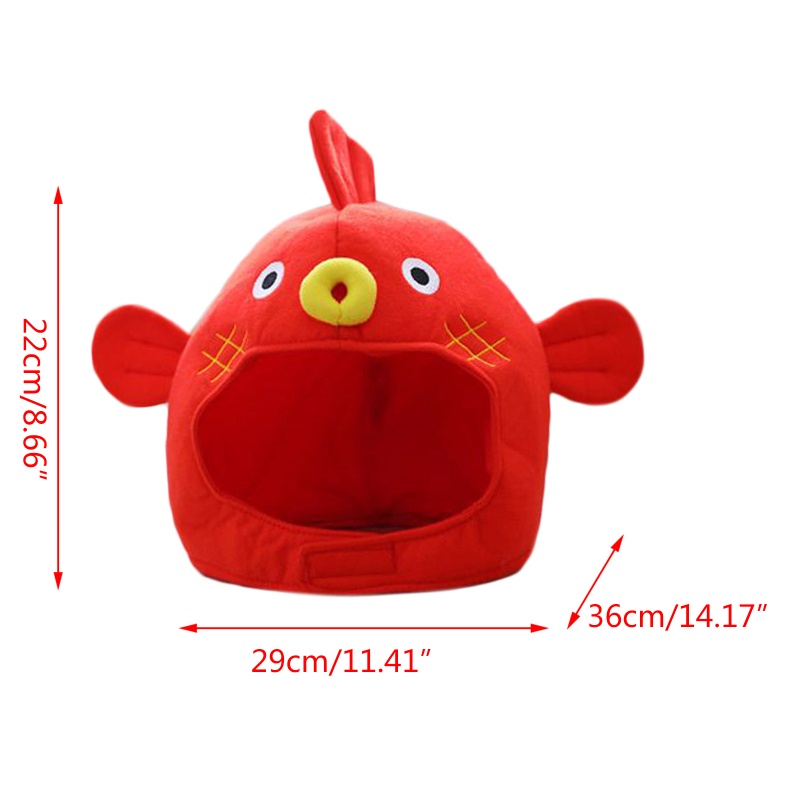 Mũ Trùm Đầu Hóa Trang Halloween Hình Cá Hoạt Hình Nhồi Bông