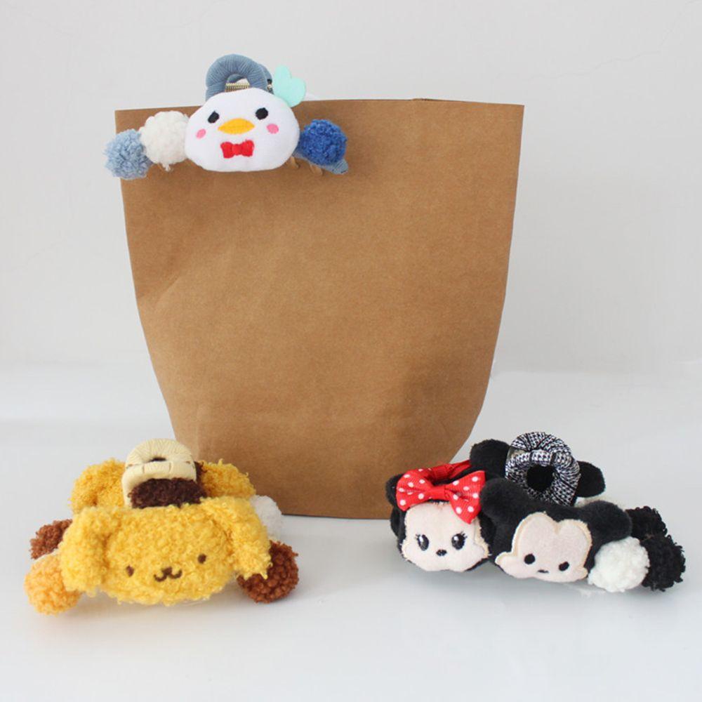 USNOW Kẹp Tóc Vải Lông Xù Thiết Kế Hoạt Hình Kuromi Melody Thời Trang Thu Đông Cho Nữ