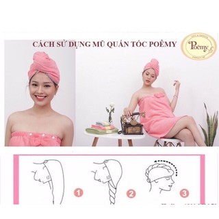 Mũ quấn tóc POÊMY SỌC GÂN - Mũ quấn tóc Poêmy