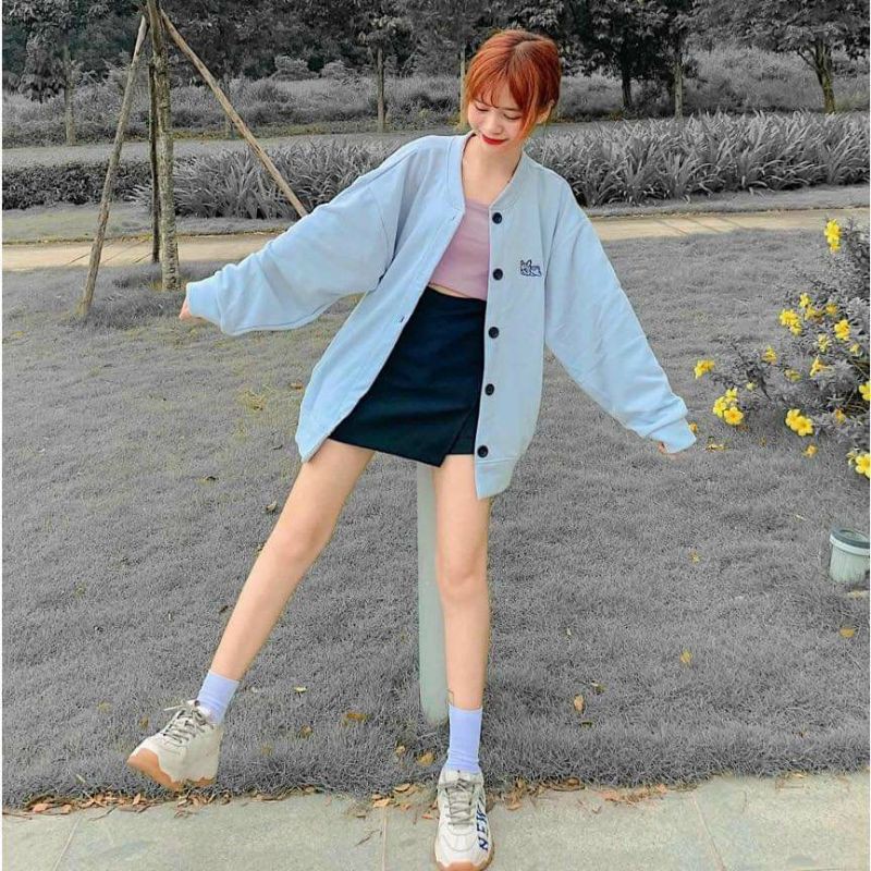 Áo Khoác Nỉ Cardigan Puppy Fotm Rộng Unisex