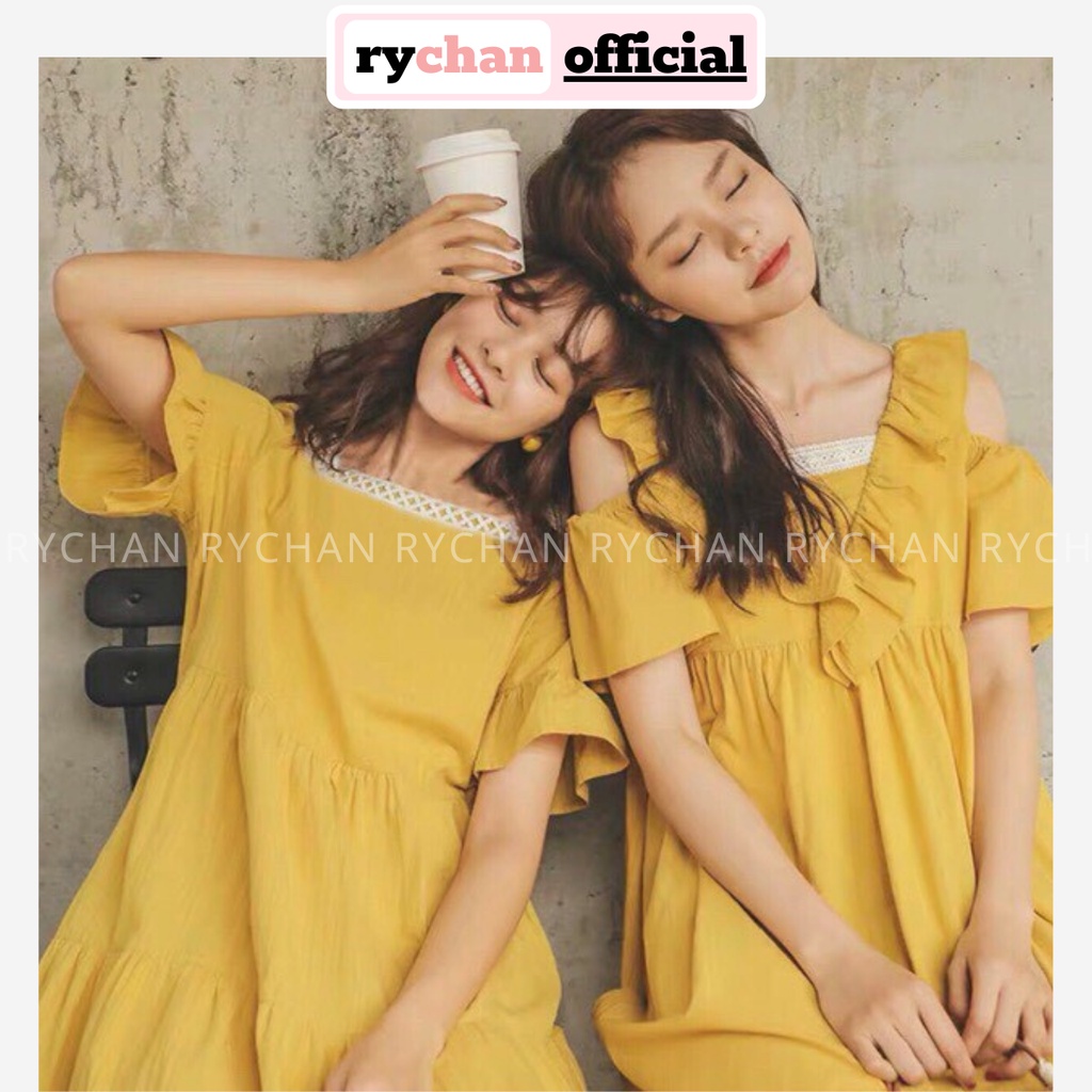 [ẢNH THẬT CUỐI] Đầm Xòe Vàng Form Babydoll 2 Kiểu - DX033