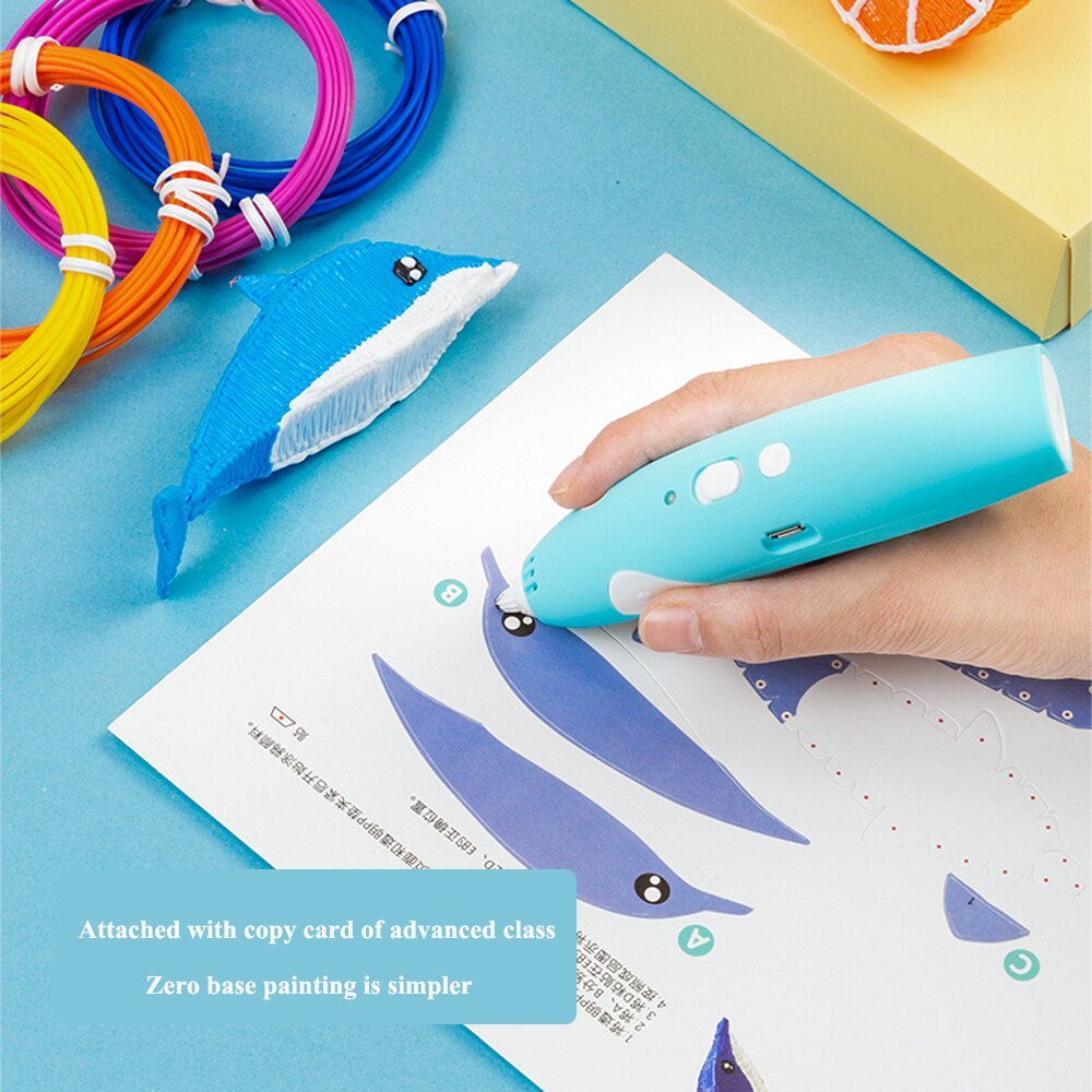 Bút vẽ 3D tạo mô hình 3 chiều độc đáo, in hình 3D nhiều màu Deli 74860 - Màu hồng/Màu xanh dành cho bé