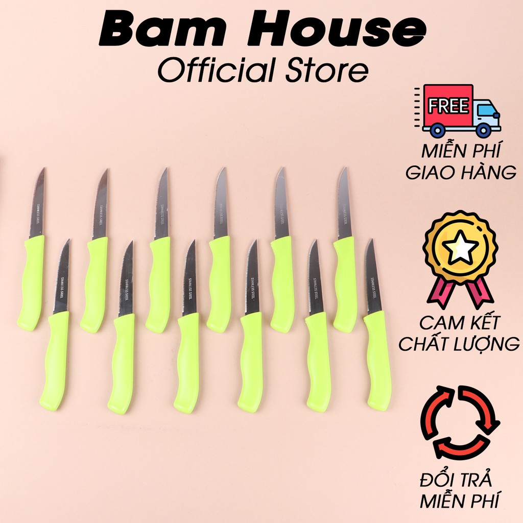Bộ 12 dao cắt gọt tỉa trái cây inox Bam House siêu bén cao cấp DA01 - Gia dụng bếp