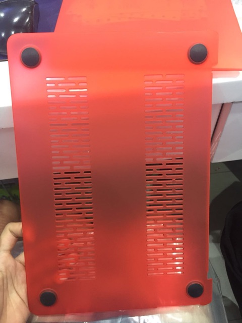 Ốp đựng Macbook air 13.3" nhựa cứng trong suốt màu đỏ