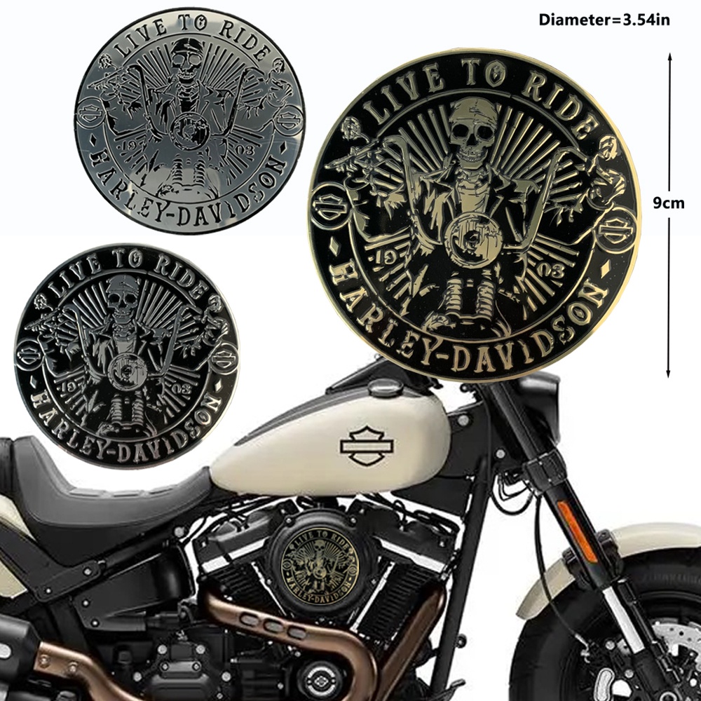 Decal DáN Trang Trí HìNh ĐầU Lâu 3D Cho Xe Harley