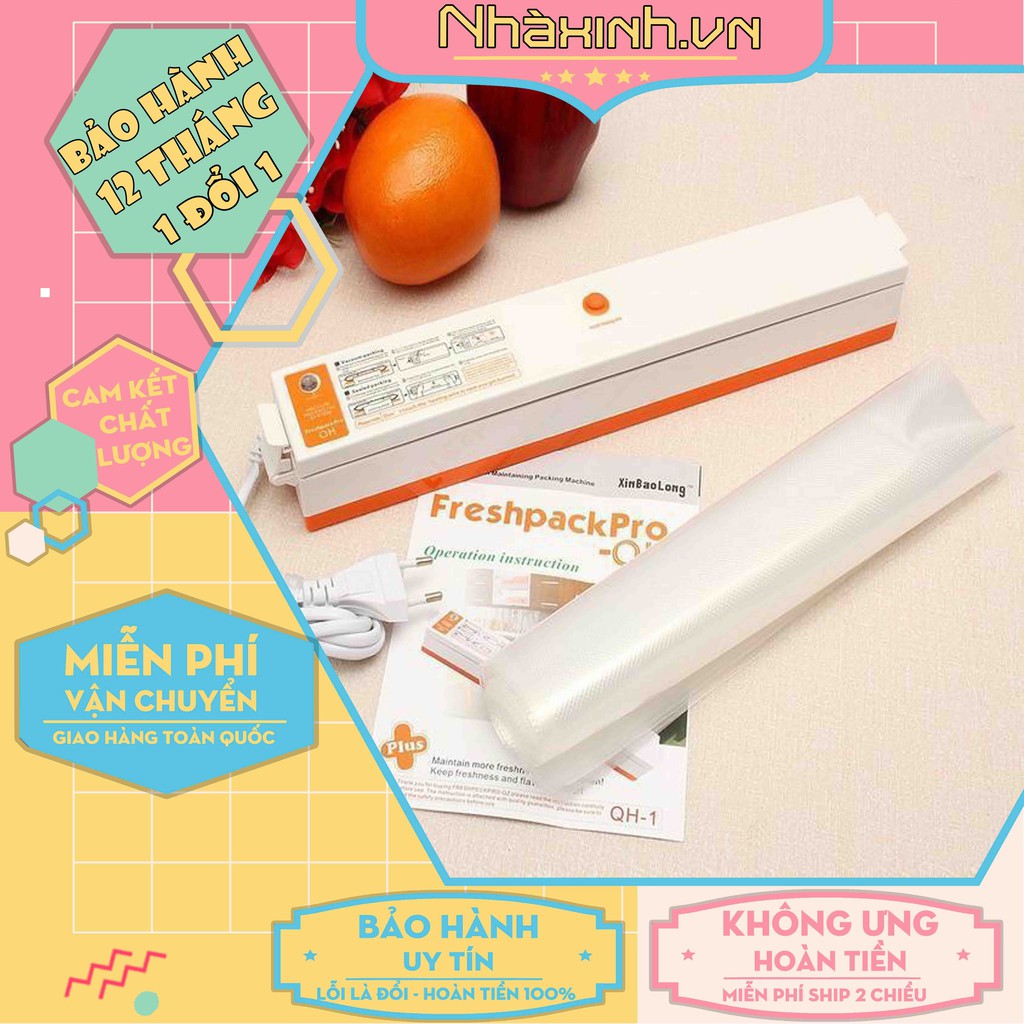 [Hàng Nội Địa] Máy hút chân không Fresh Pack Pro, máy hút chân không kiêm hàn miệng túi cao cấp - Bảo Hành 12 Tháng