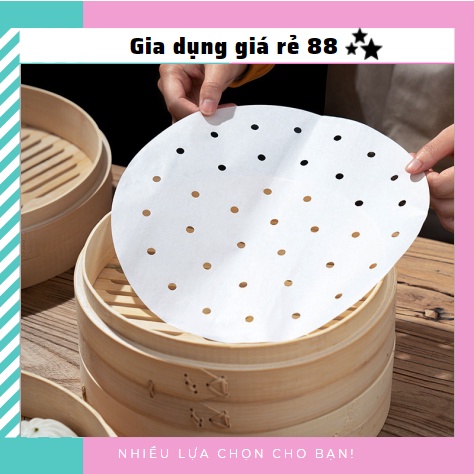 Giấy Nến Đục Lỗ, Giấy Nến Tròn Lót Xửng Hấp, Nồi Chiên Không Dầu, Hấp Bánh Bao 88288 Gia dung gia re
