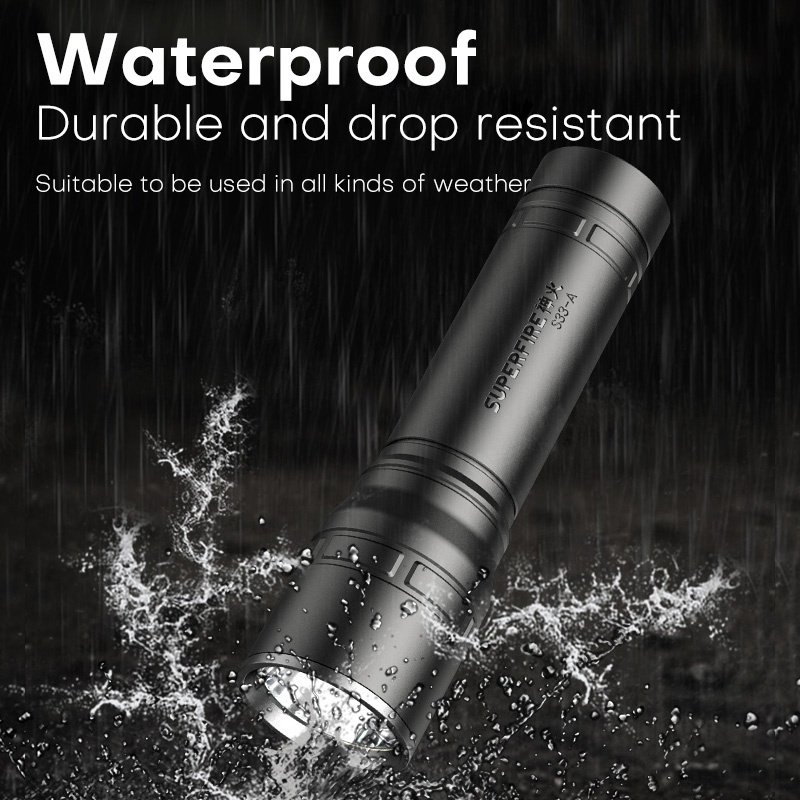 Đèn pin SUPERFIRE S33-A siêu sáng cầm tay đa năng tiện lợi