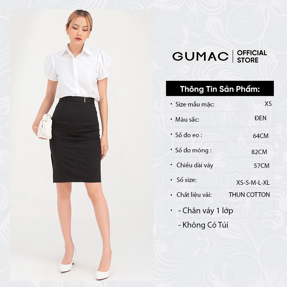 Chân váy bút chì 3 nút GUMAC VB794 | BigBuy360 - bigbuy360.vn