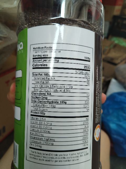 Hạt chia đen hữu cơ Organic Nam Mỹ hộp 1kg