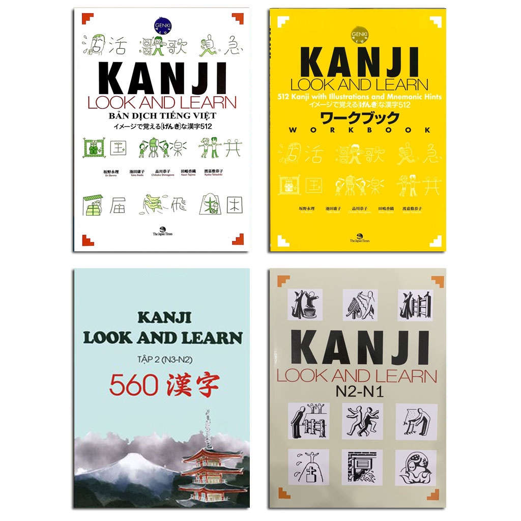 Sách - Combo Kanji Look And Learn N5- N1 Bản Dịch Tiếng Việt  Lẻ Tuỳ Chọn