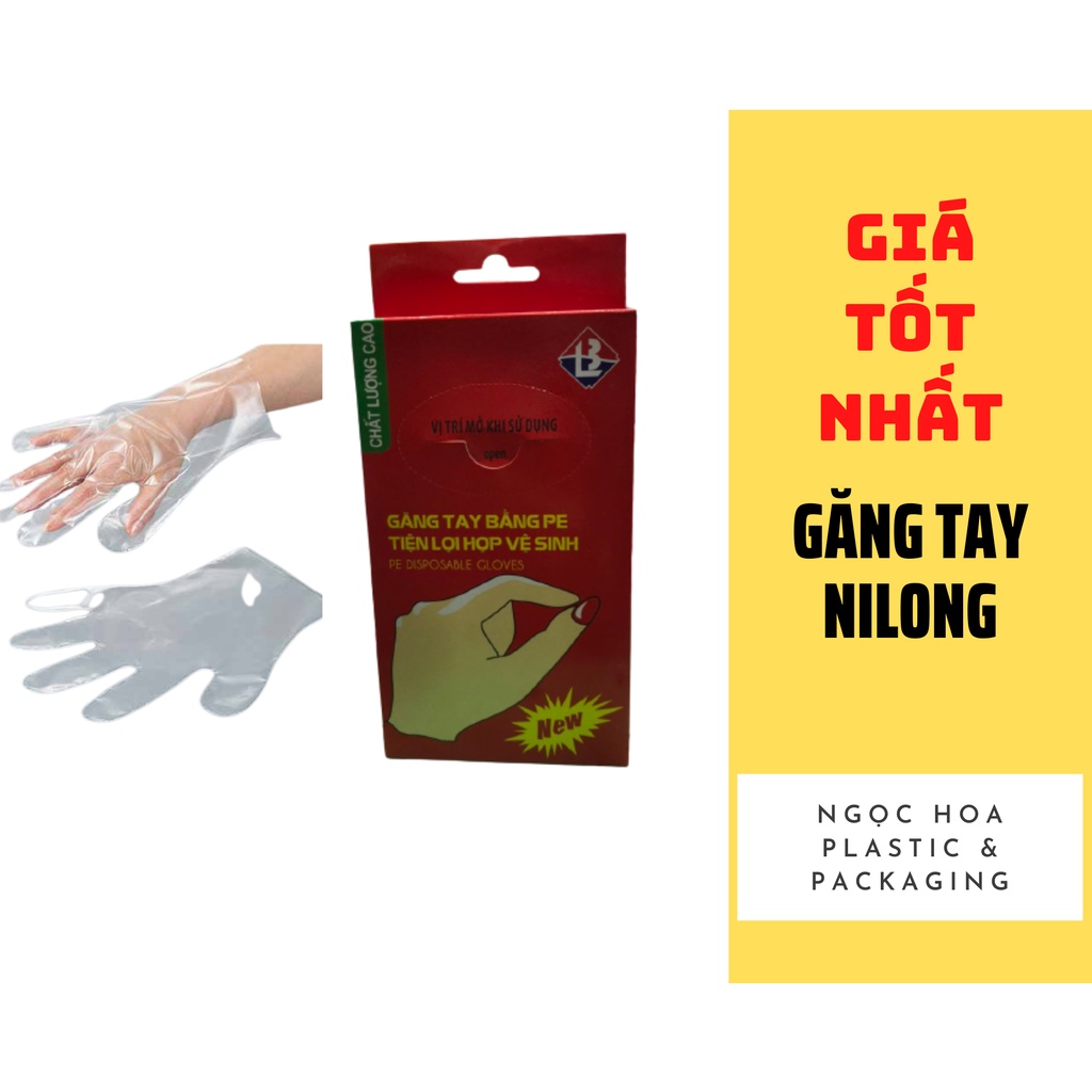 Hộp 100 Chiếc Găng Tay Nilon Dùng 1 Lần