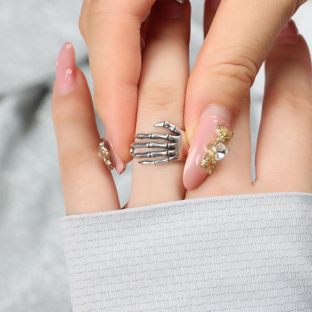 Nhẫn Hình Bộ Xương Độc Đáo Cá Tính Phong Cách Punk Rock