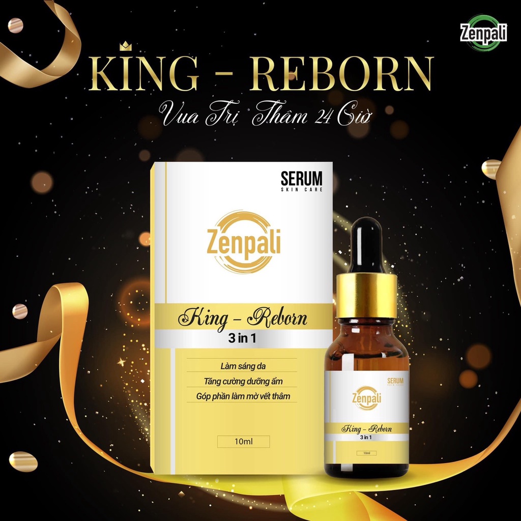 Serum Làm Mờ Thâm King Reborn Zenpali 10ml tác dụng làm mờ thâm, dưỡng ẩm sáng da