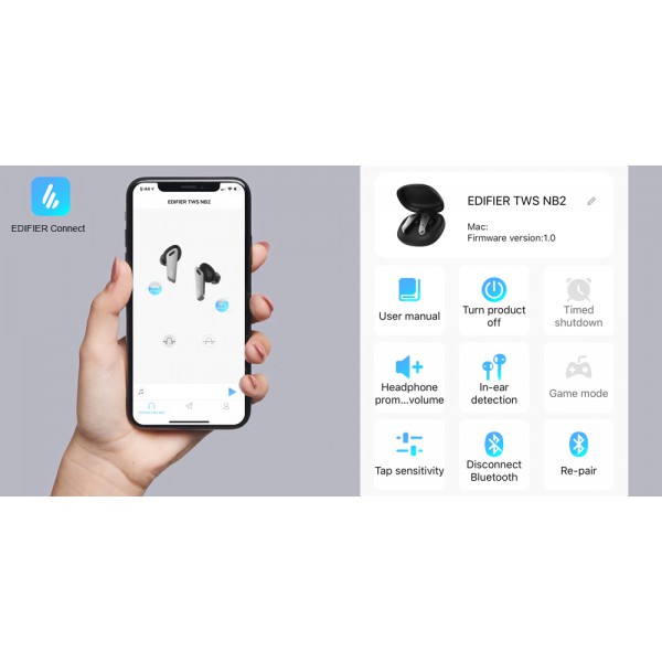 Tai nghe bluetooth true wireless Edifier TWS NB2 ANC (Đen / Trắng ) – Bản quốc tế – Chính hãng