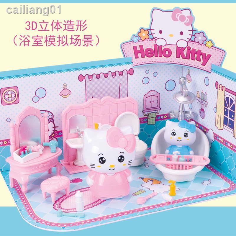 ♂▪Bộ Đồ Chơi Nhà Búp Bê hello kitty Xinh Xắn Dành Cho Bé Gái