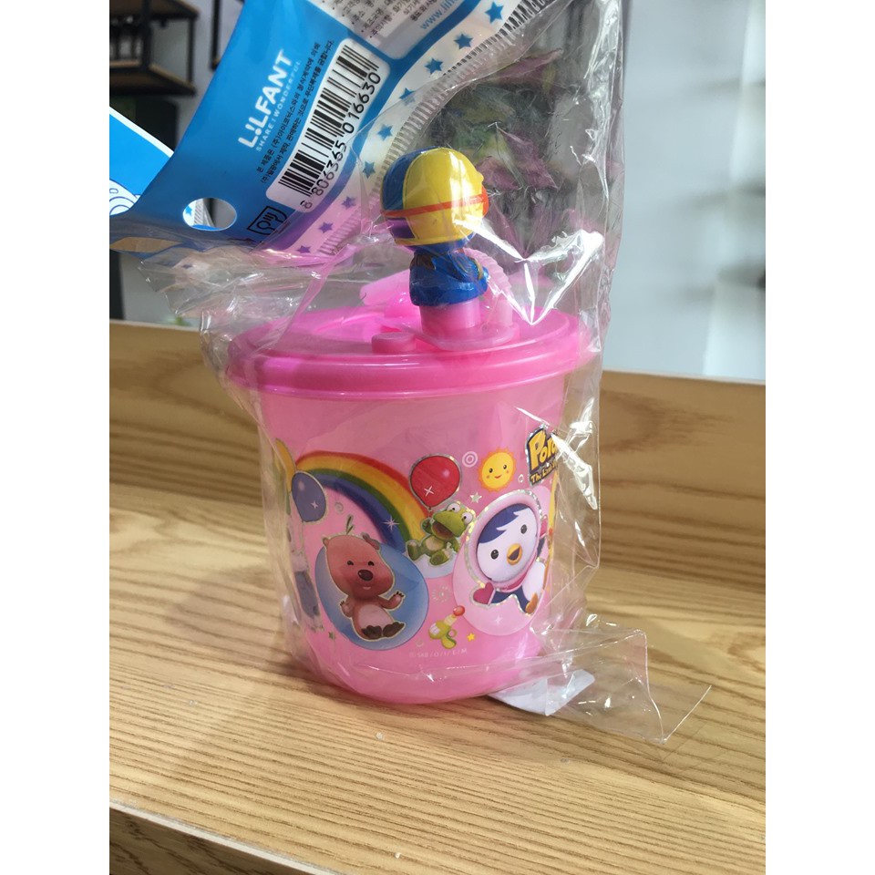 CỐC NHỰA UỐNG NƯỚC PORORO CÓ ỐNG HÚT ( HÀN QUỐC)
