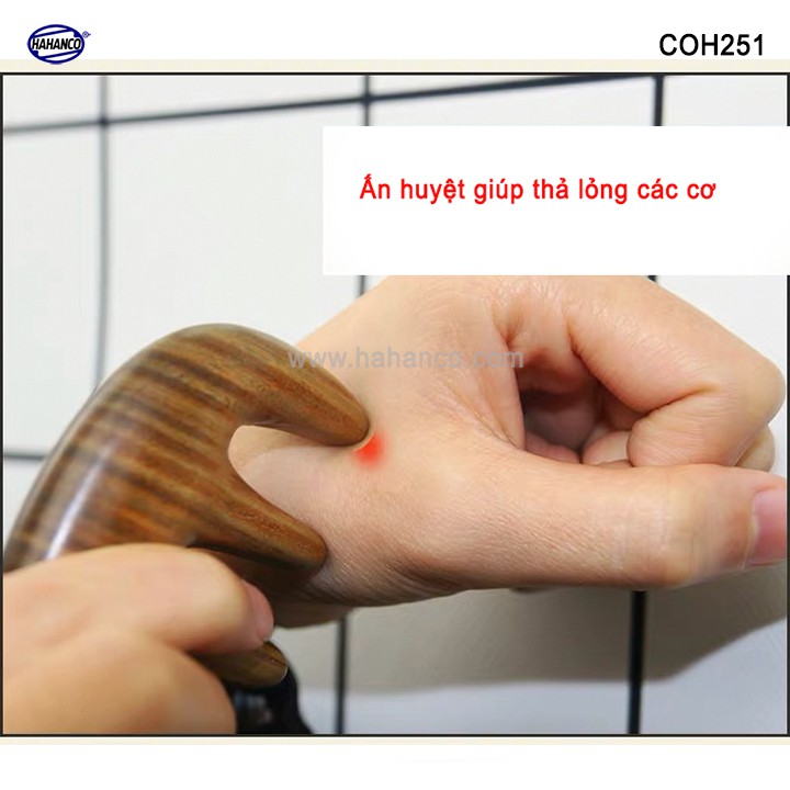 Lược Gỗ Thơm 5 Răng Massa HAHANCO Lưu Thông Khí Huyết Đả Thông Kinh Mạch - COH251