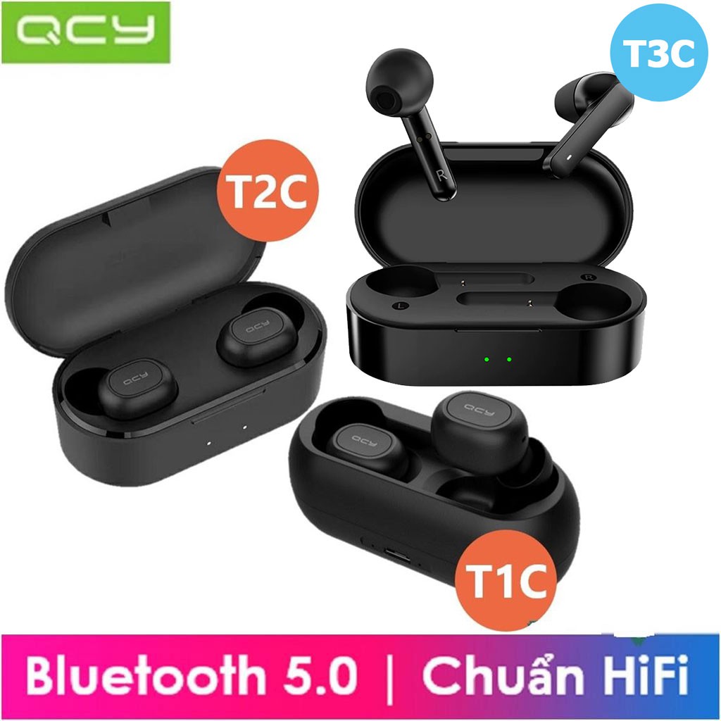 🐳 Tai nghe bluetooth QCY T1C -Tai nghe thể thao QCY T1C - QCY T2C - QCY T3 - QCY T5 [QUỐC TẾ]