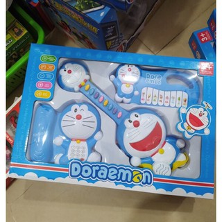 Bộ đàn ghita-guitar-organ-dương cầm-doremon-Đô rê mon-đồ chơi phát nhạc-nghe nhạc-nghệ thuật