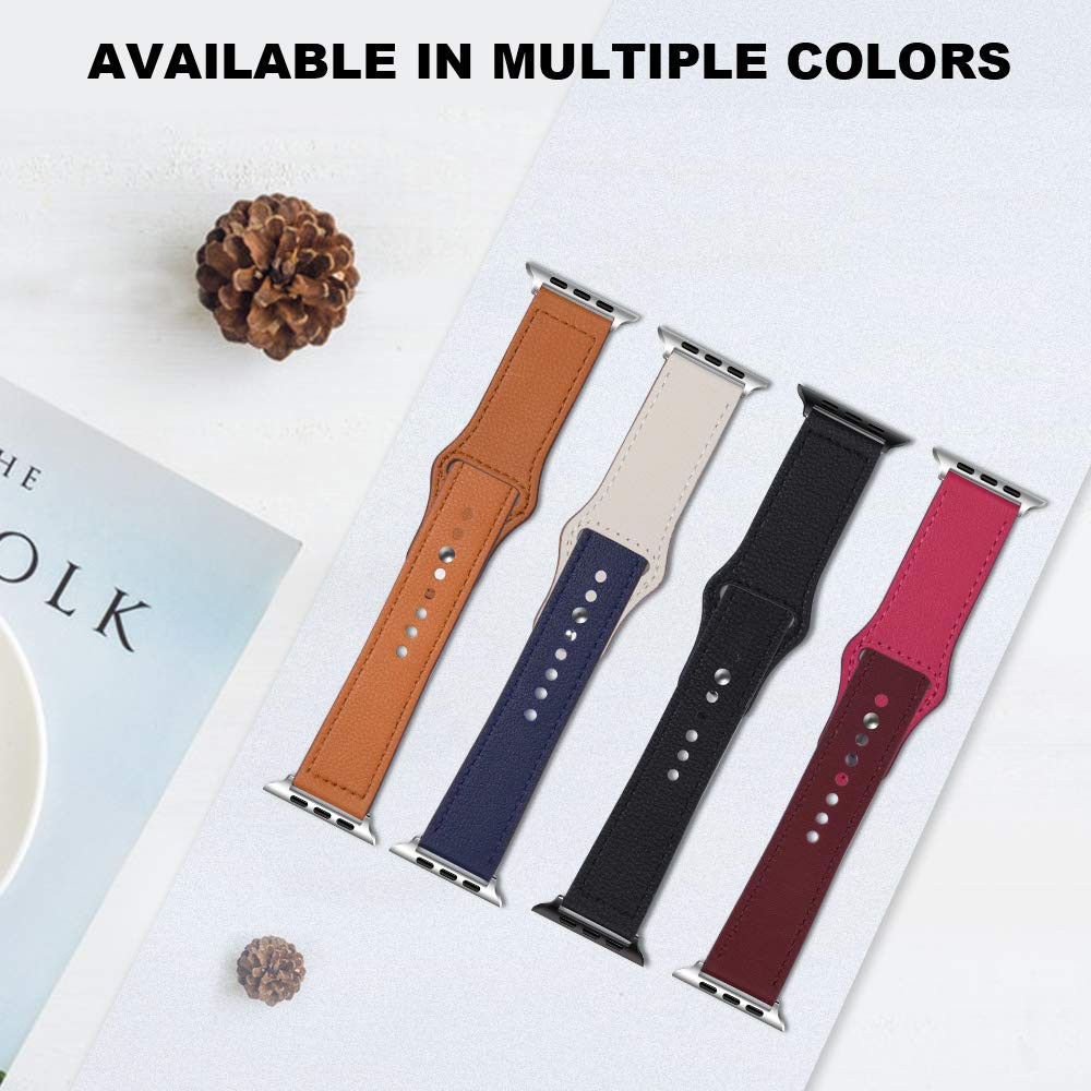 Dây Đeo Bằng Da Thật Cho Đồng Hồ Thông Minh Apple Watch Series 6 / Se / 5 / 4 / 3 / 2 / 1 Iwatch 38mm 40mm 42mm 44mm