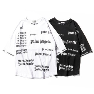 Áo Thun Tay Ngắn Dáng Rộng In Chữ Palm Angel-S Thời Trang Unisex Trẻ Trung