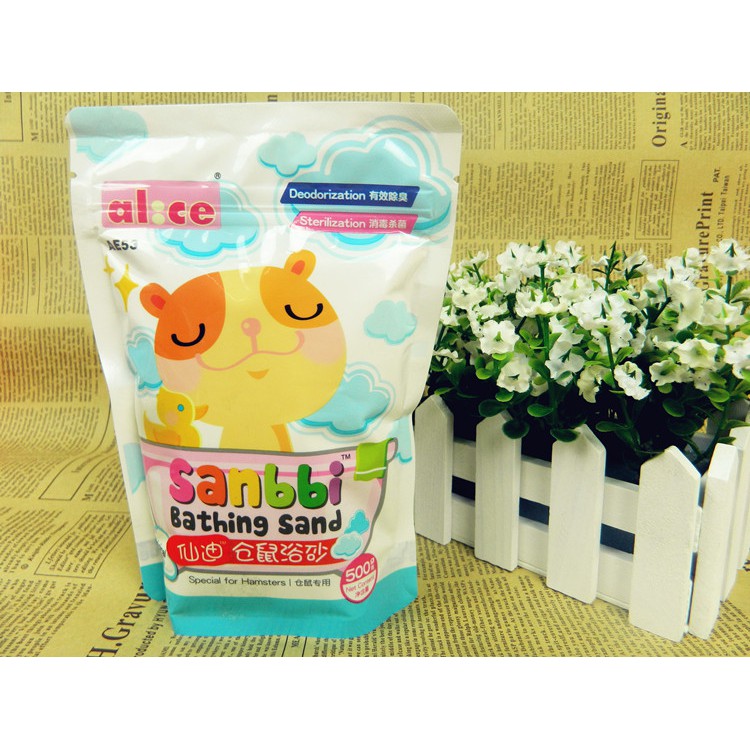 cát tắm diệt khuẩn và khử mùi Alice 500gr -1kg dành cho hamster