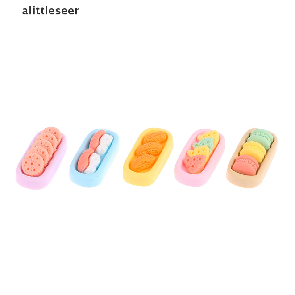Bộ 6 Khay Đựng Bánh Mì / Sushi / Bánh Macaroon Tỉ Lệ 1: 12 Dùng Trang Trí Nhà Búp Bê