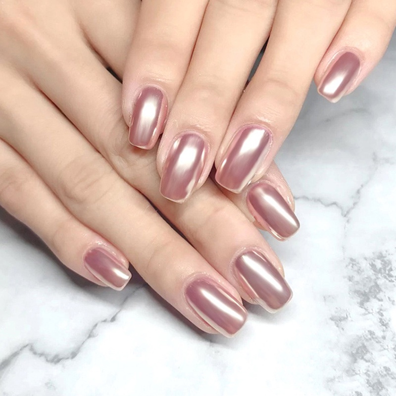 Hộp tráng gương 3 ngăn siêu mịn hiệu ứng siêu sáng, trang trí móng tay