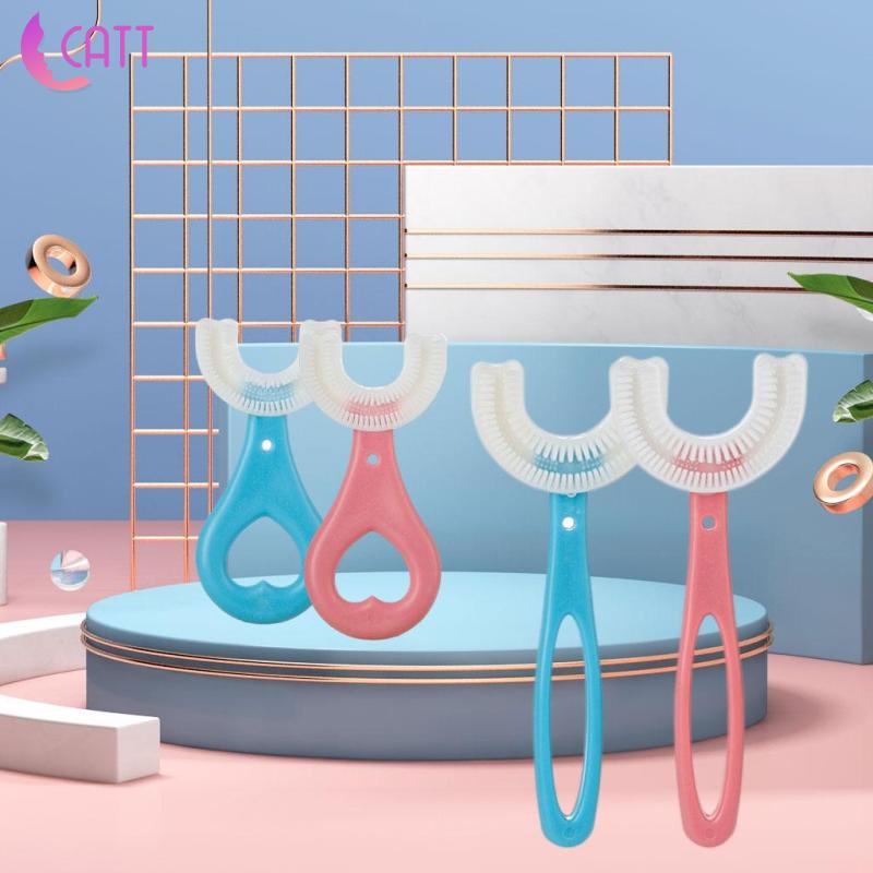 [Hàng mới về] Bàn chải đánh răng chữ U cầm tay cho bé 2-6 tuổi