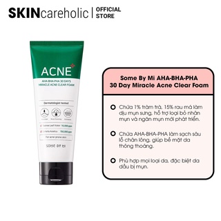 Sữa Rửa Mặt Ngừa Mụn Some By Mi AHA-BHA-PHA 30 Day Miracle Acne Clear Foam