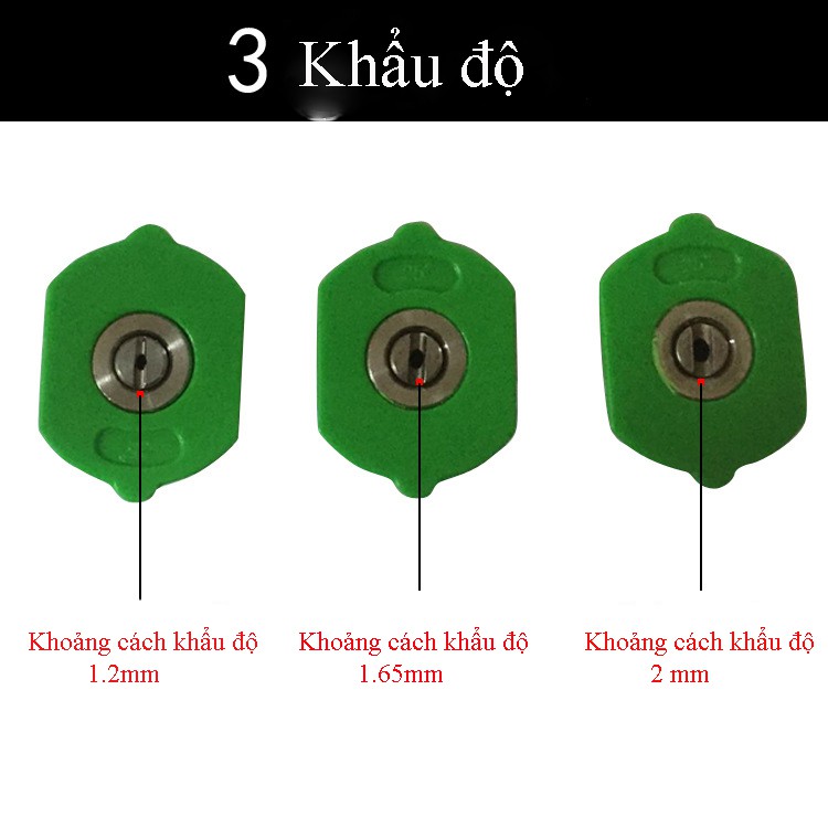 Bộ 4 đầu béc phun chỉnh góc độ tia nước (khẩu độ 1.65mm) cho máy rửa xe ( kèm 1 ren nối nhanh 14mm)