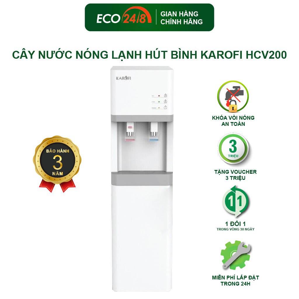 Cây Nước Nóng Lạnh Hút Bình KAROFI HCV200 - An Toàn, Tiết Kiêm, Siêu Bền