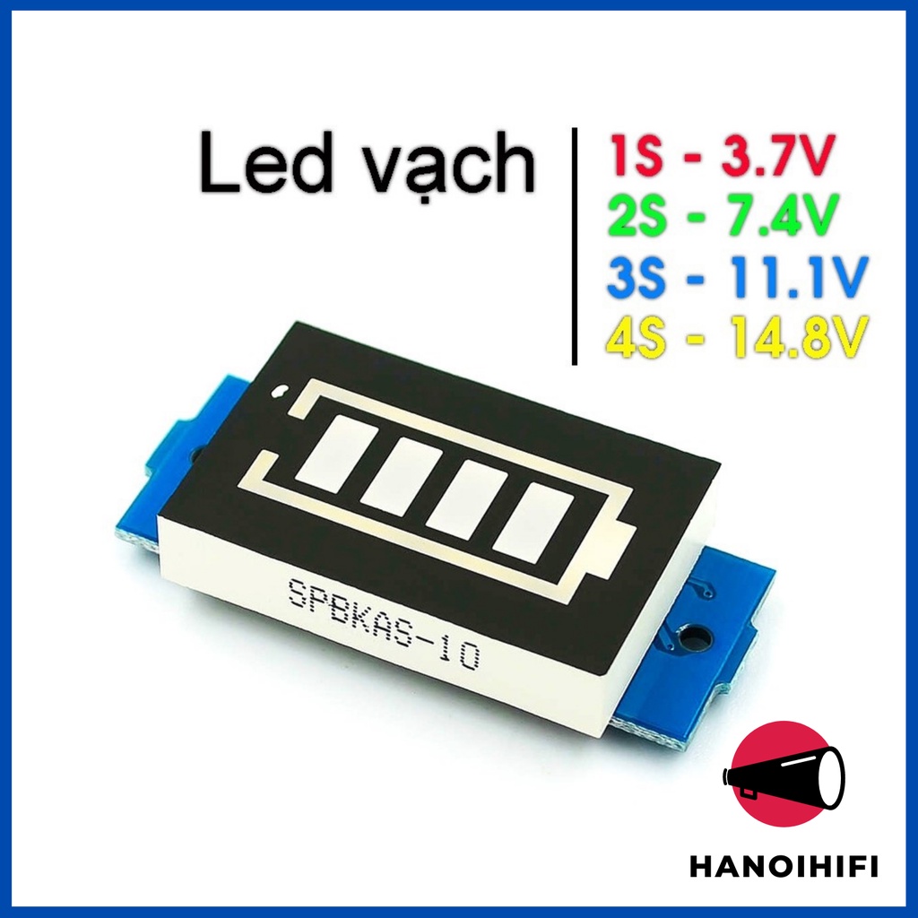 Mạch led báo pin, acquy 1s 2s 3s 4s 5s 6s 7s 8s. Dùng đo pin 4.2v 8.4v 12.6v 16.8v 21v 25.2v Hà Nội Hifi