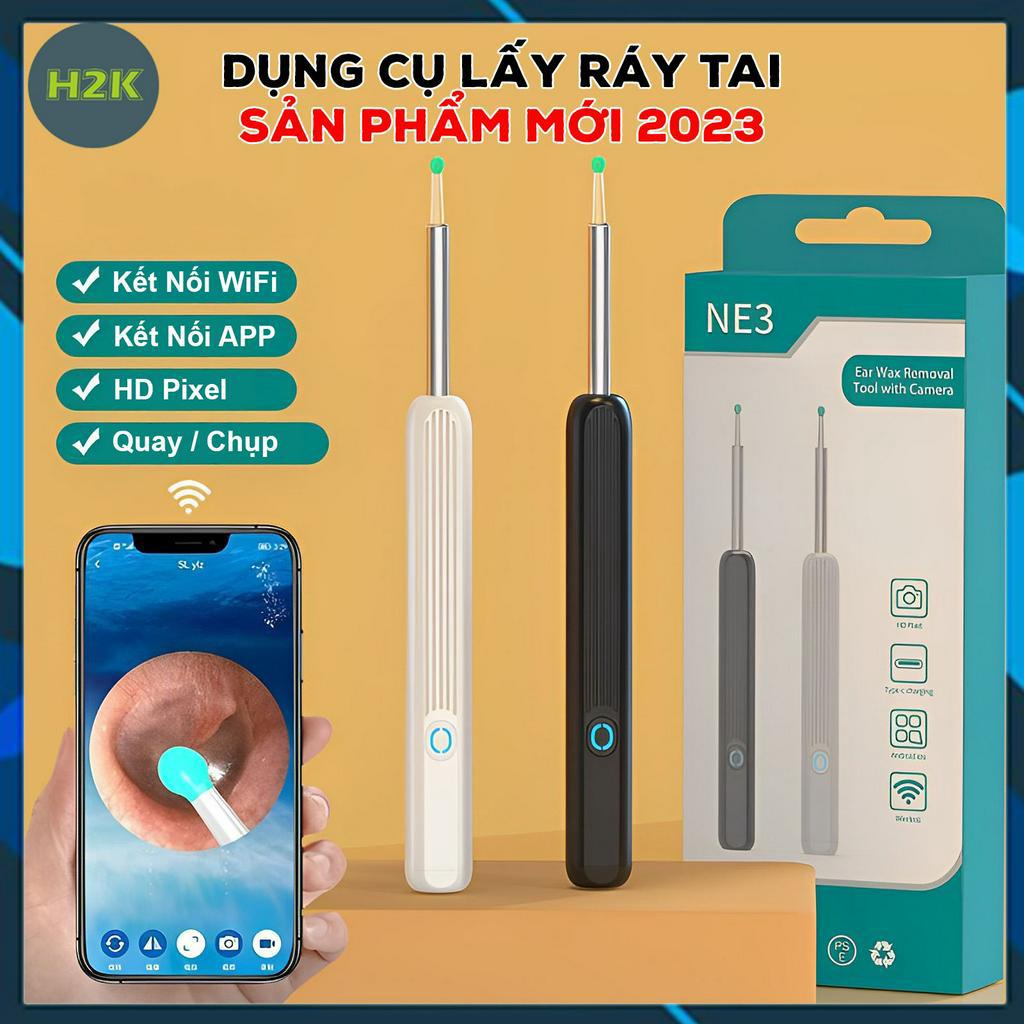 Bộ Lấy Ráy Tai NE3 Gắn Camera 8 Món Thông Minh Tiện Dụng-Dụng Cụ Lấy Ráy Tai 3in1 Có Đèn LED Kết Nối Điện Thoại,Máy Tính