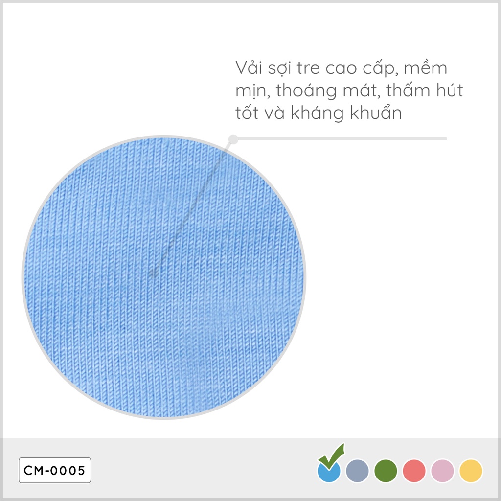 Khẩu trang trẻ em Coolmom chất liệu sợi tre cao cấp màu xanh cyan size M / CM-0005-M-XC