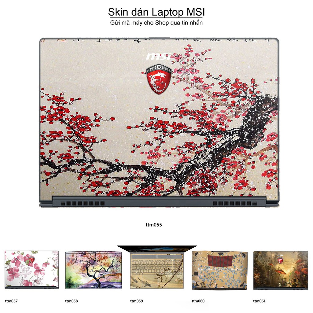 Skin dán Laptop MSI in hình Tranh thủy mặc _nhiều mẫu 3 (inbox mã máy cho Shop)