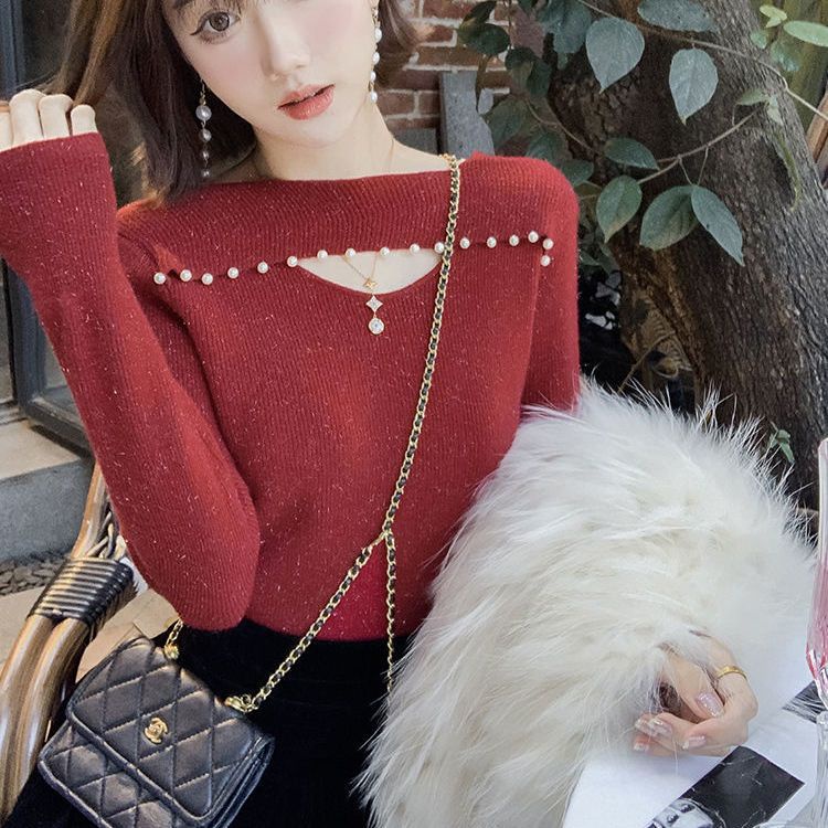Áo Sweater Cổ Tròn Dáng Ôm Phong Cách Hàn Quốc Thời Trang Mùa Thu Cho Nữ