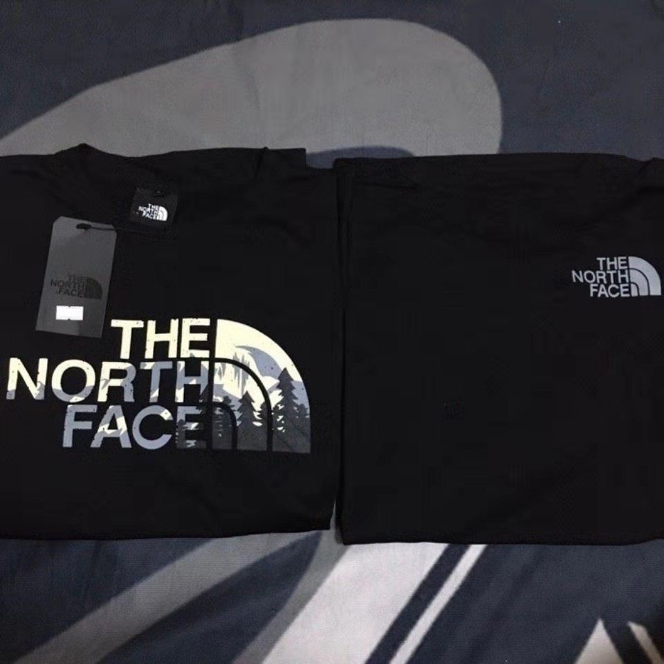 THE NORTH FACE Snow Mountain Printed Cotton T-shirt Men's and Women's Loose Sports Casual All-match Short Sleeve