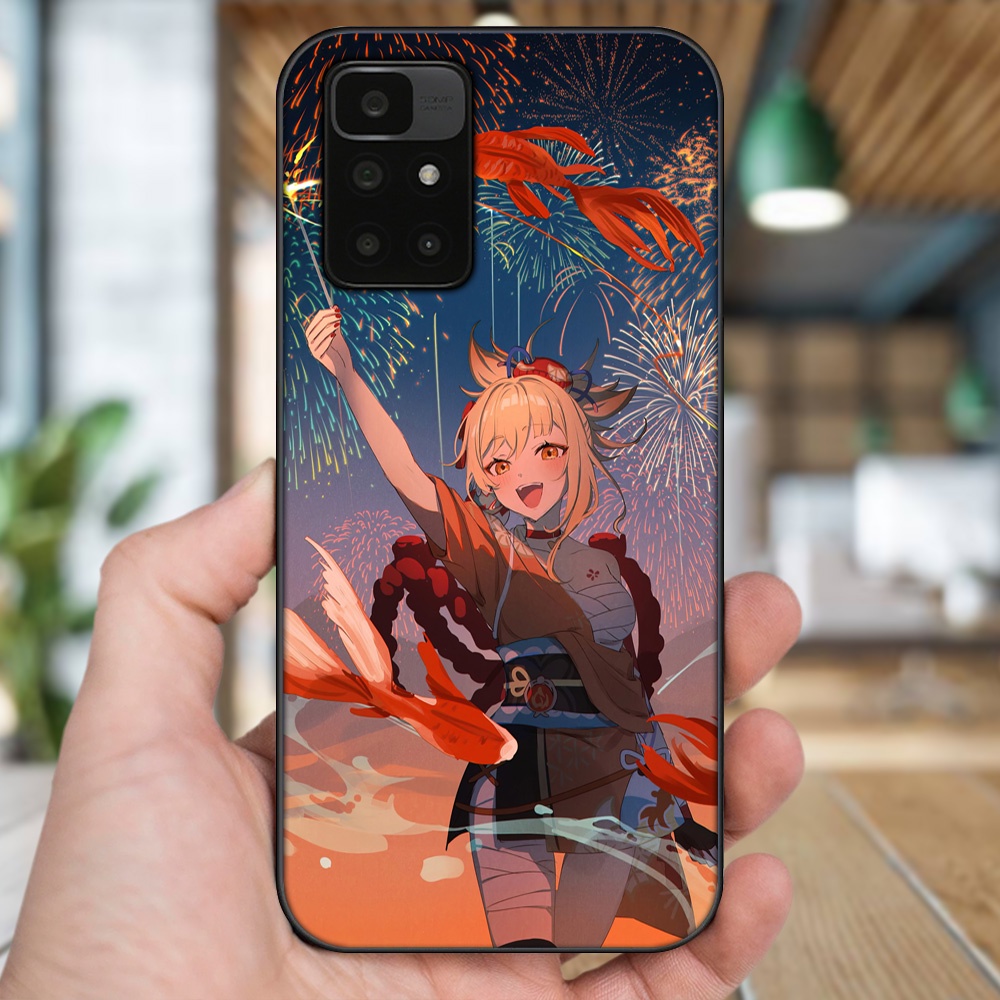 Ốp lưng Xiaomi Redmi 10 viền đen in hình Yoimiya Genshin Impact