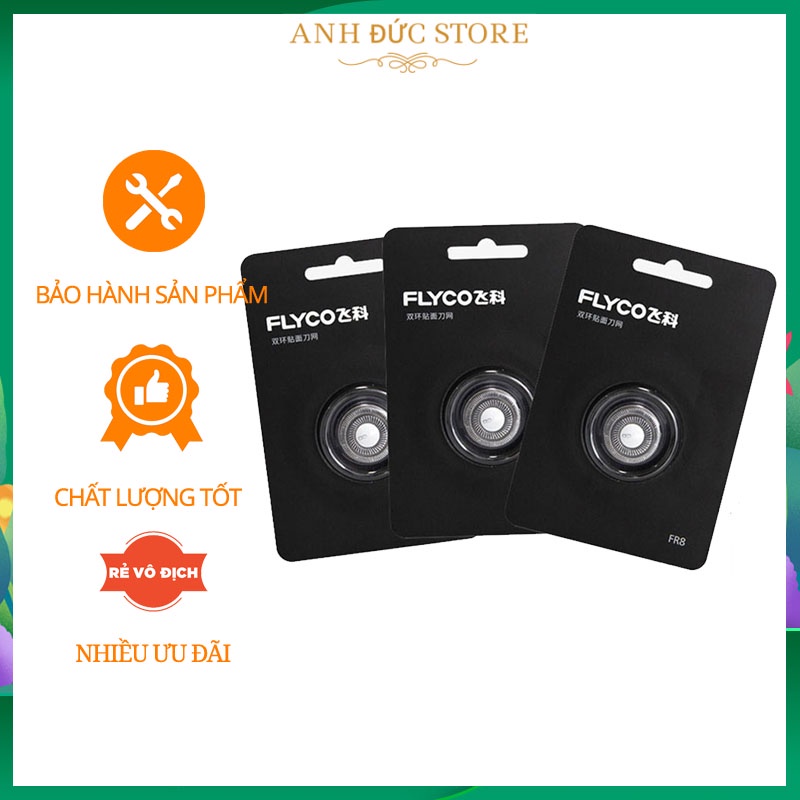 Lưỡi máy cạo râu Flyco Fr8 - Lưỡi kép chống gỉ, tự mài dùng cho máy Flyco Fs371, fs360, 808, 889,339,375,378......