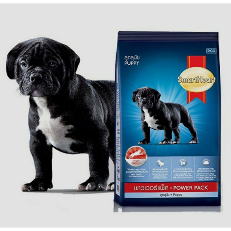 Thức ăn cho chó con/chó nhỏ  Smartheart power pack puppy bao 10kg, Smartheart puppy vị thịt bò và sữa bao  8kg