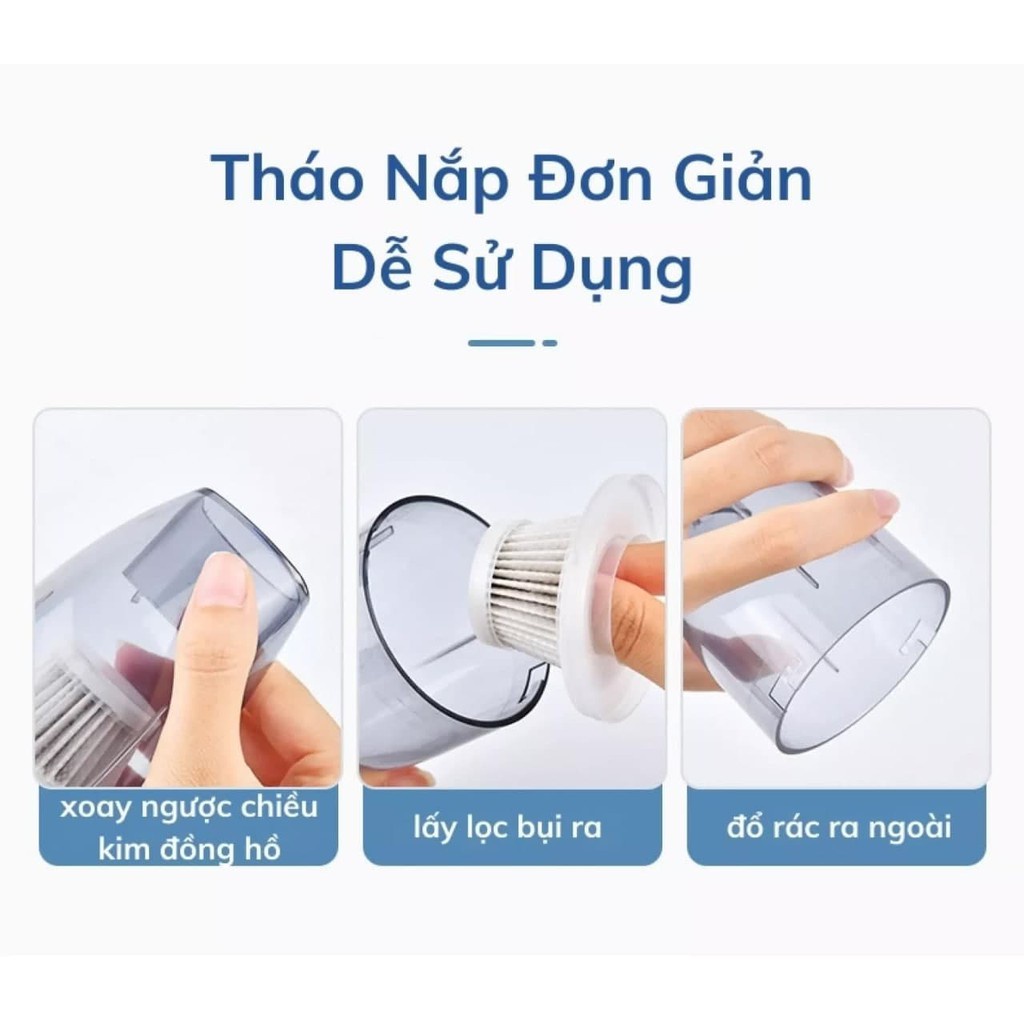 Máy Hút Bụi Cầm Tay ST 6652 BH 6Tháng Lọc kép, và có thể tháo rời có thể được rửa nhiều lần HAKAIO