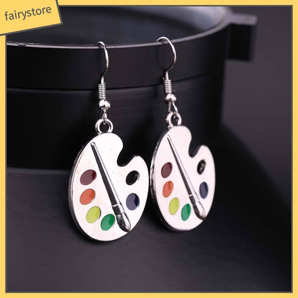 Hoa Tai Dáng Dài Mặt Hình Cọ Sơn Độc Đáo Cho Nữ