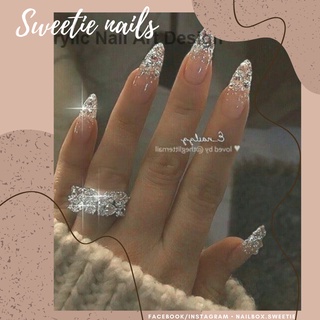 Nailbox - móng úp thiết kế theo size - đính đá mix ombre nhũ lấp lánh